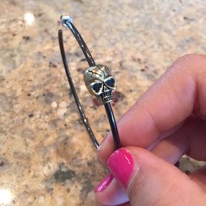 Large skull hoop earrings
