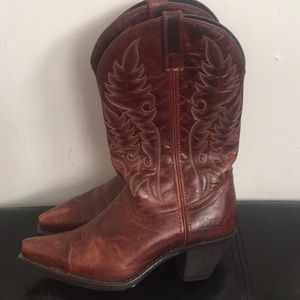 Authentic Brown Leather Laredo Cowboy Boots