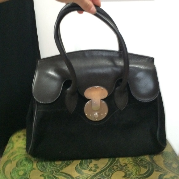 Ralph Lauren Black Suede Handbag