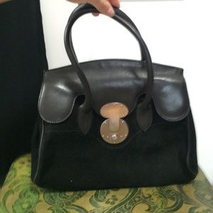 Ralph Lauren Black Suede Handbag