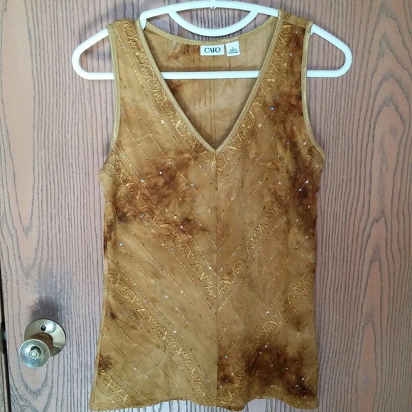 Cato V-neck Sequin Top