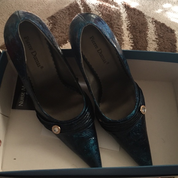 Blue Snake Skin Heels