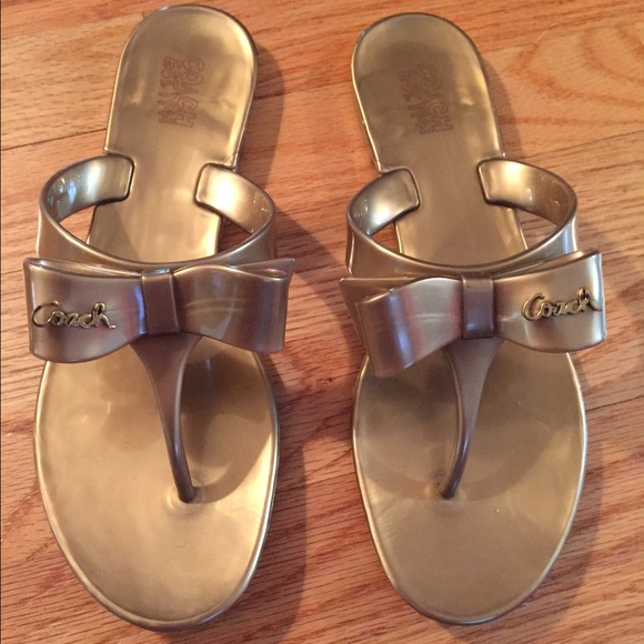Coach Gold Jelly Sandals *size 9*