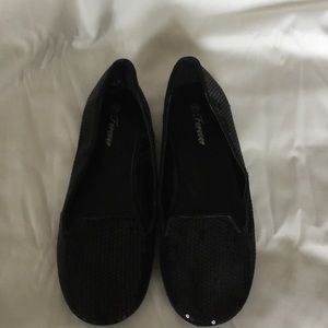 Black sequence loafers