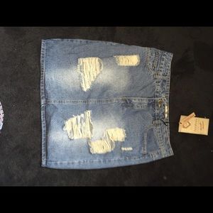 Distressed Jean skirt