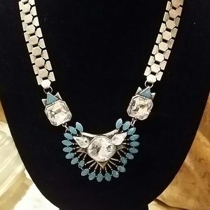 Blue & bling vintage necklace