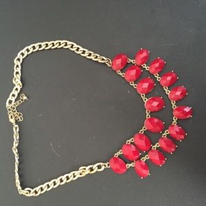 Sale!! francesca's red stone statement necklace