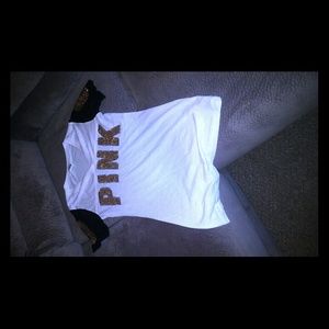 VS PINK bling short sleeve shirt
