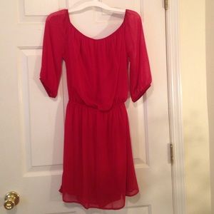 Francesca's red long sleeved dress