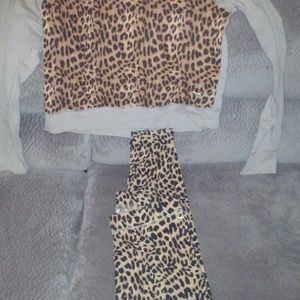 VS PINK cheetah outfit size md.