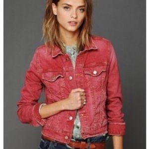 Red Jean jacket