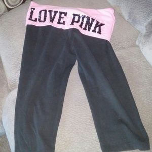 VS PINK yoga capris with bling size md.