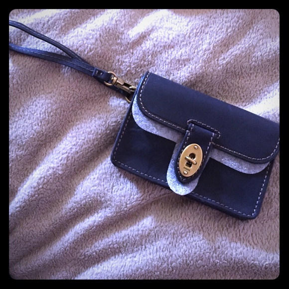 Fossil Austin Wristlet Dark Blue NWT