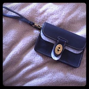 Fossil Austin Wristlet Dark Blue NWT