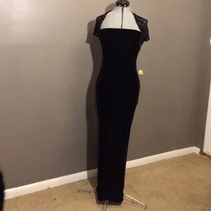 Vintage Black Velvet Gown