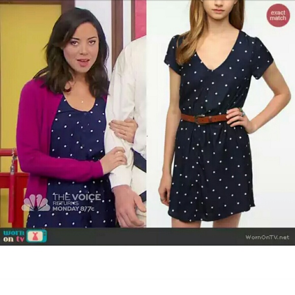 Kimchi blue polka dot Navy Sabrina shirtdress