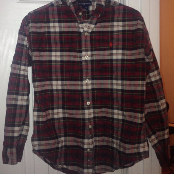Plaid button up polo