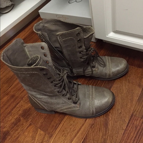 Steve Madden Grey Combat Boots