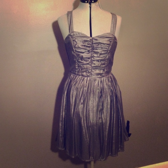 Gunmetal Grey Party Dress, Size 8