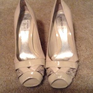 Worthington Beige Open Toe Pumps