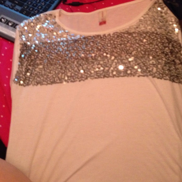 White sparkly shirt