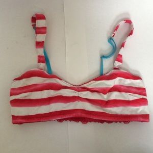 Gilly Hicks White and Red Bralette