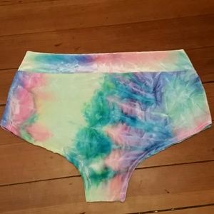 Velvet Tie Dye High Waisted Shorts