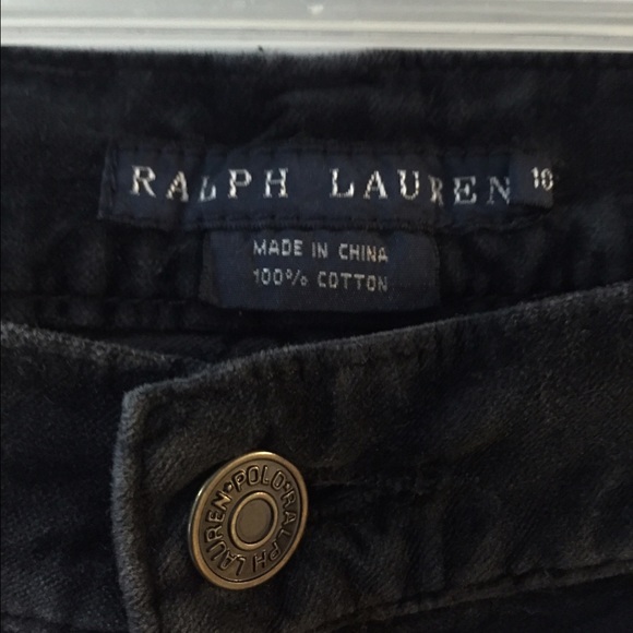 Ralph Lauren Black velvet jeans size 10