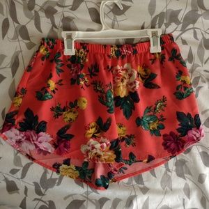 Pink Floral Shorts