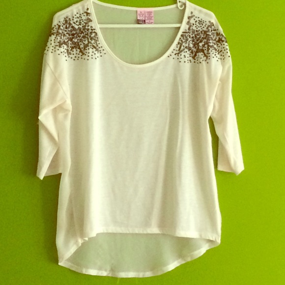 Cream Color Top with sequence