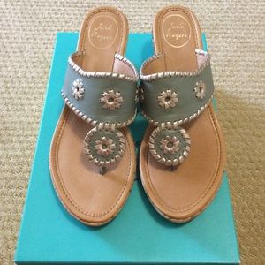 Jack Rogers Marbella wedge sage/platinum size 9