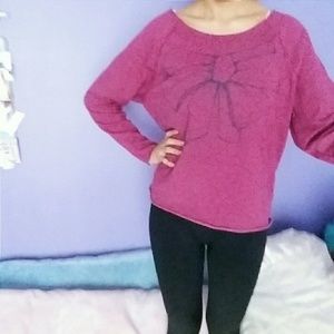 Forever21 Bow Off-Shoulder Lightweight Sweater