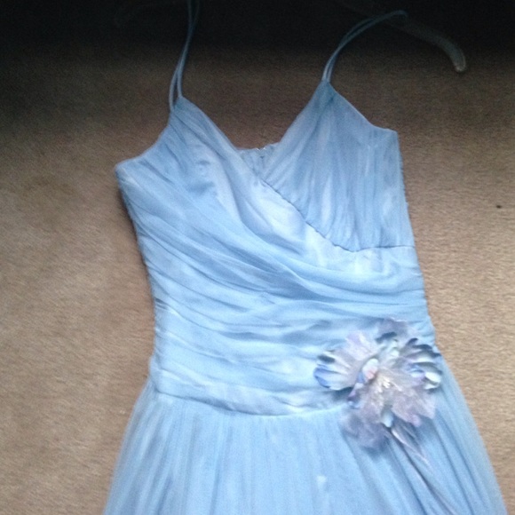 Light blue spaghetti strap dress