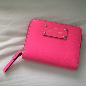 Kate Spade bright pink small wallet
