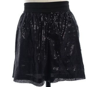 Pink Rose Black Sequin Skirt