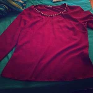 Long sleeve burgundy shirt