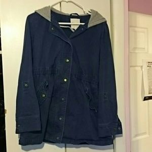 Hooded button down jacket