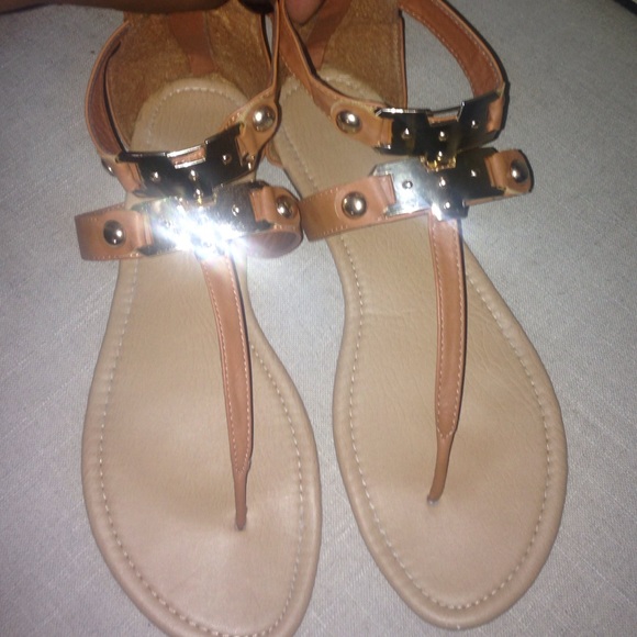 Brown and gold sandal size 11, worn twice
