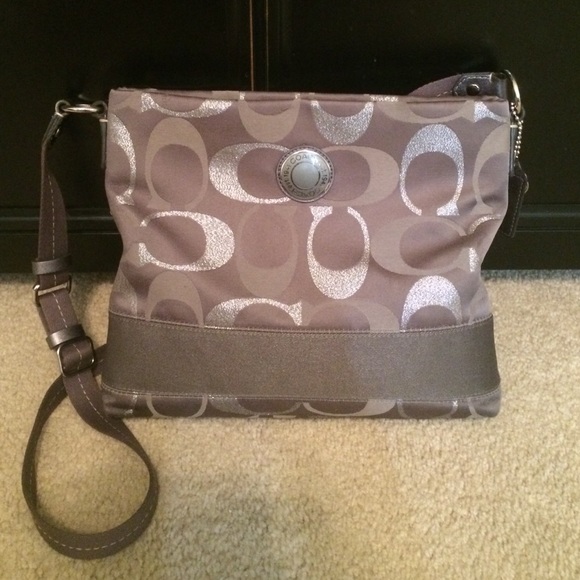 Grey/Silver Coach Crossbody
