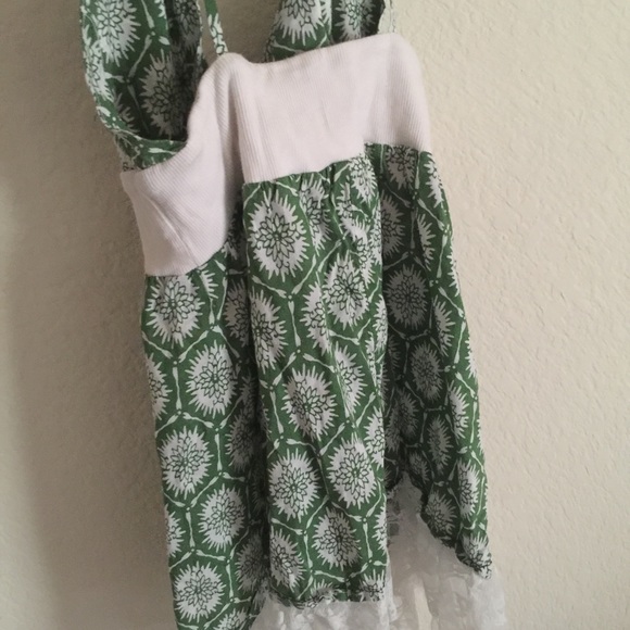 White and green spaghetti strap top. - Picture 2 of 4