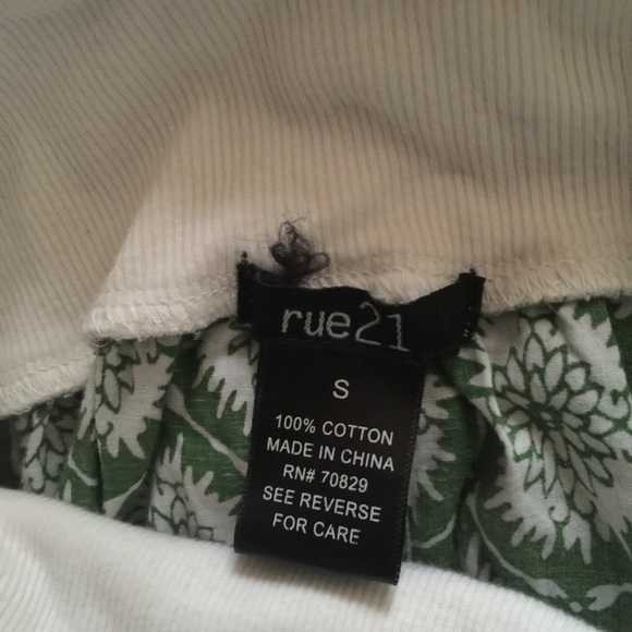 White and green spaghetti strap top. - Picture 4 of 4