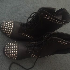 Studded combat boots