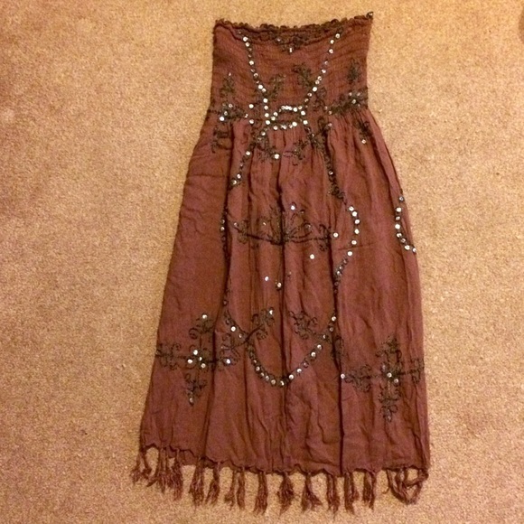 Free people dress. Lacey with silver sequins.