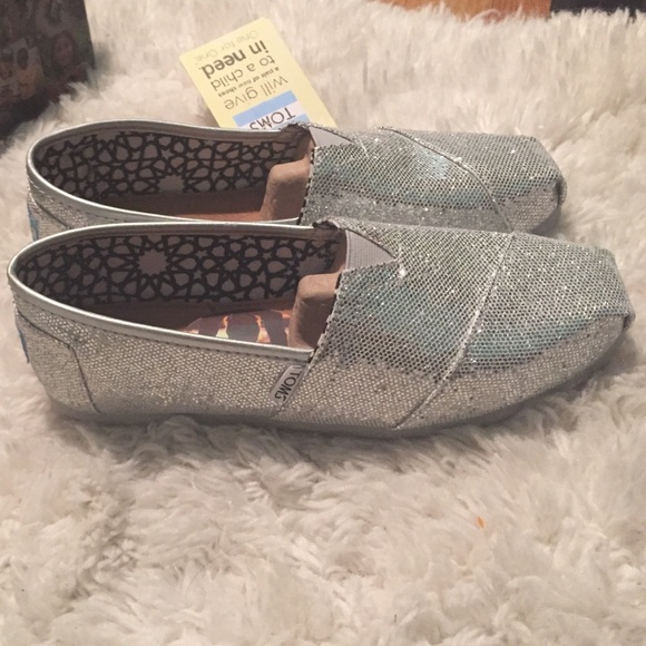 Silver Glitter Toms