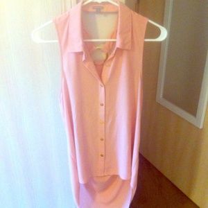 Light pink button up tank