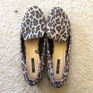 cheetah print loafers/flats