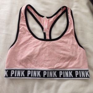 Pink sports bra