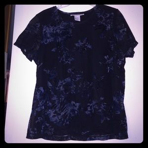 Black and blue floral top