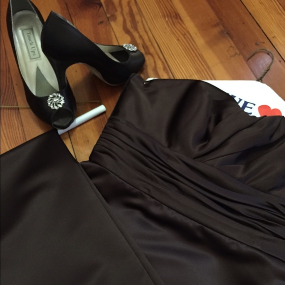 Chocolate, Crystal Satin Gown - Picture 3 of 4