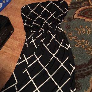 Strapless black maxi dress